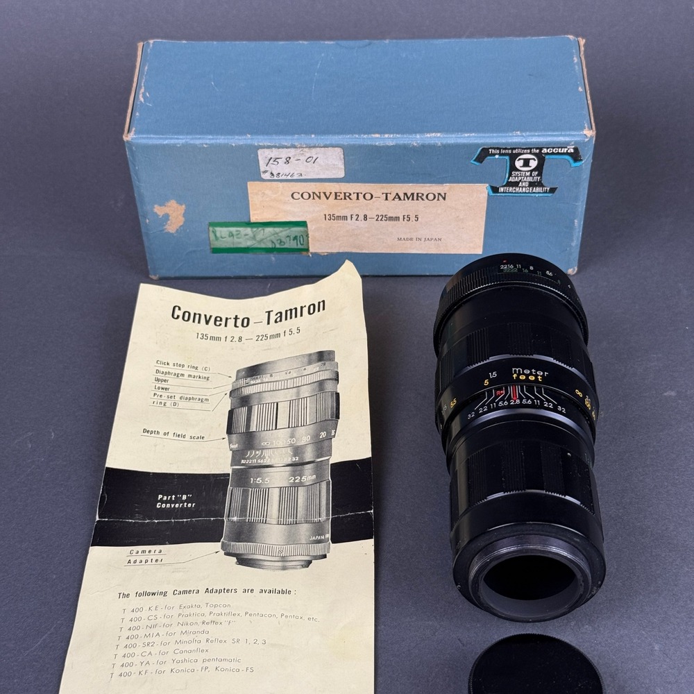 Tamron Converto-Tamron 135-225mm Vintage Lens Japan M42 screw mount